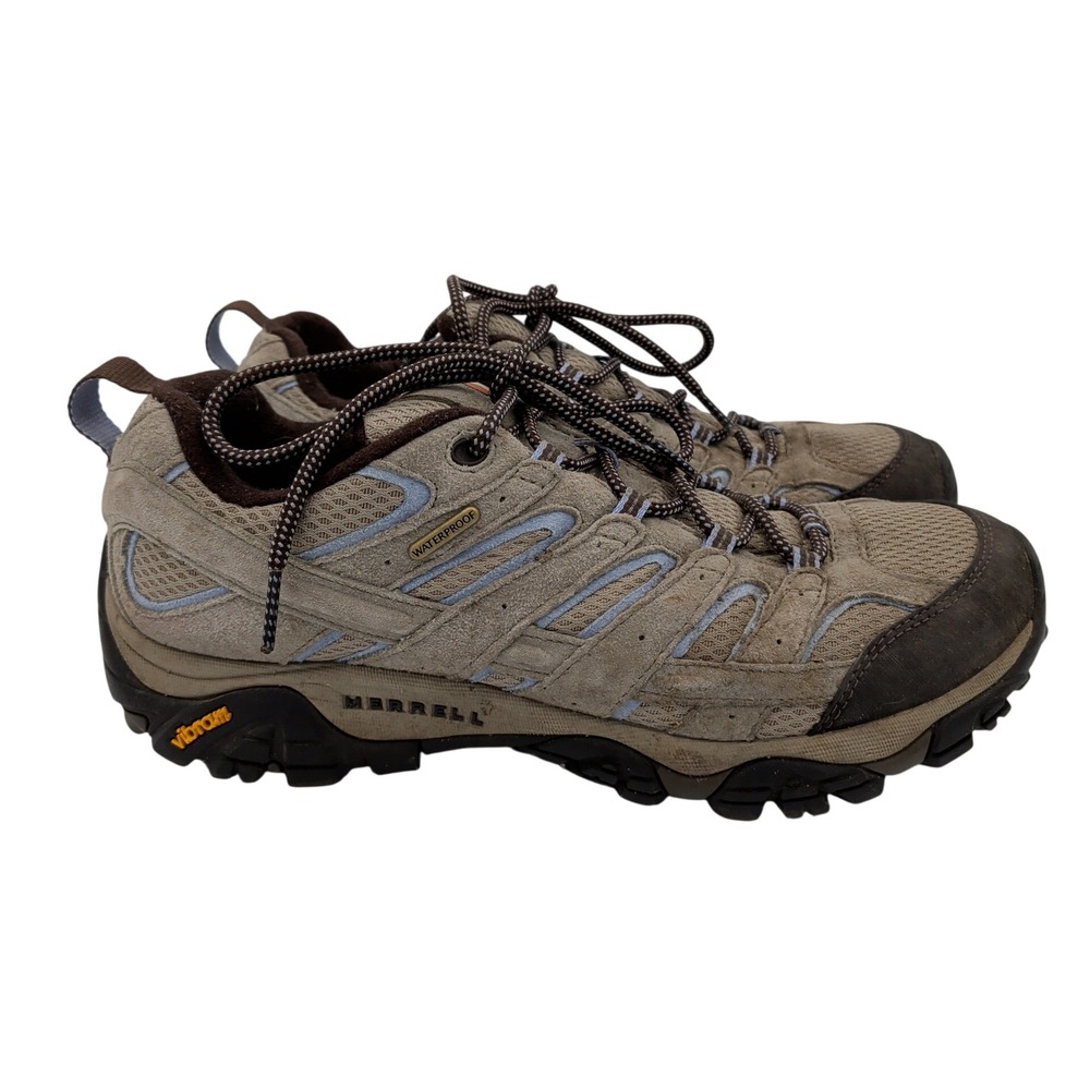 Merrell Moab 2 Waterproof Womens 11W Hiking Shoes Taupe Brown Suede J06030W